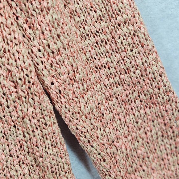 Maurices Sweater Tunic Womens XL  Pink Tan Ribbon loose knit Layer Hippie boho - Picture 8 of 9
